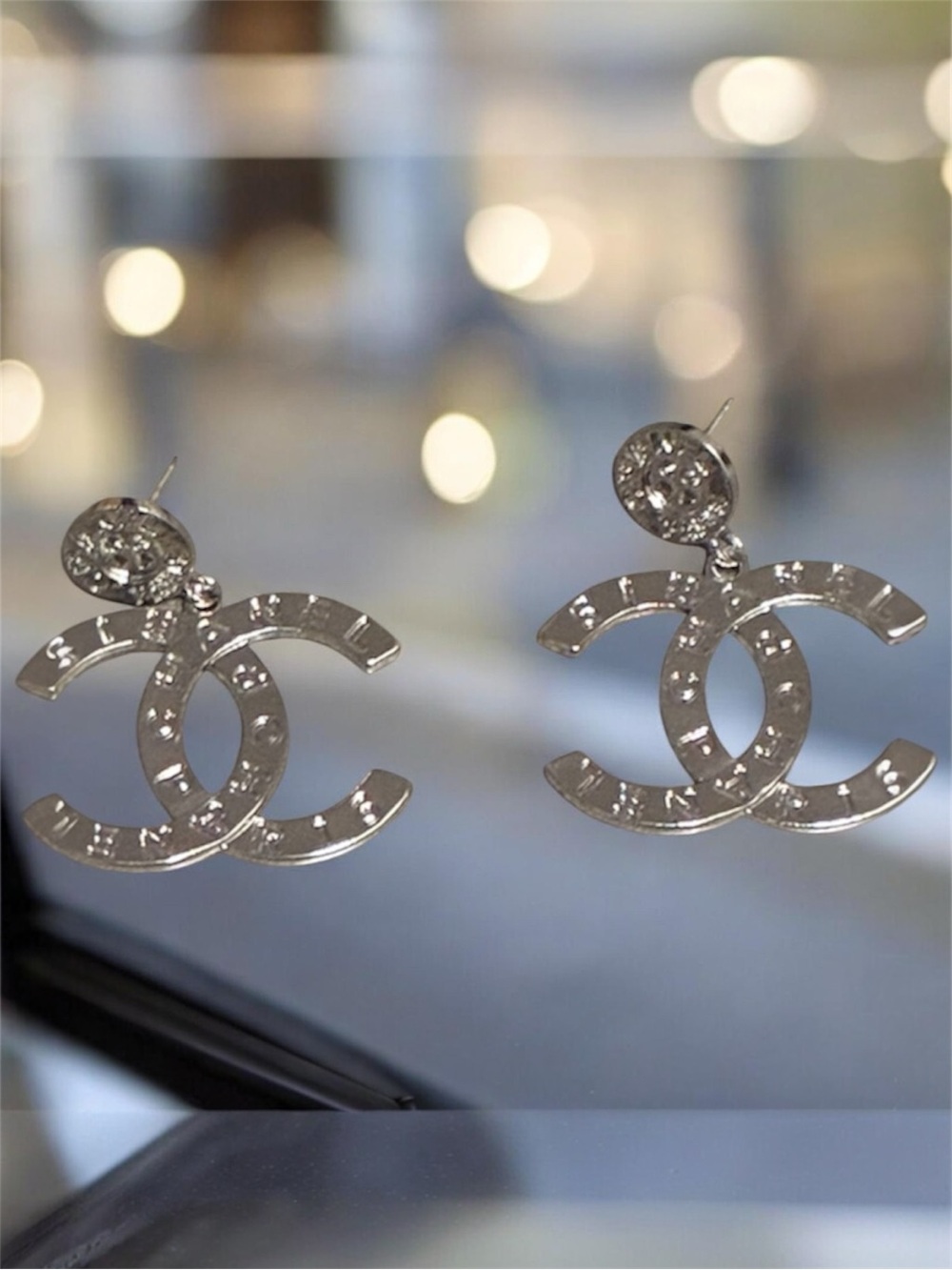 CHANEL Silver Earrings